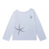 Lightweight Starfish Print Light Blue Long Sleeves