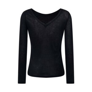 Sheer V-Neck Long Sleeve
