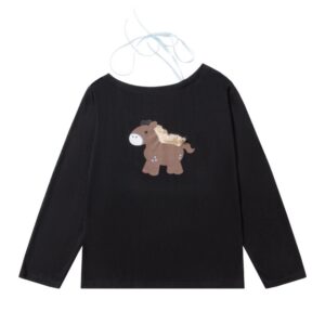 Cute Donkey Print Halter Neck Long Sleeves