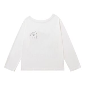 Loose Fit Lightweight Off-Shoulder White Long Sleeve