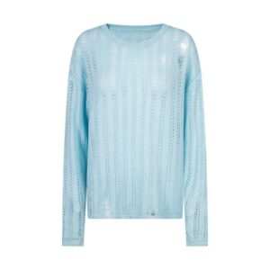 Breathable Knitted Blue Long Sleeves