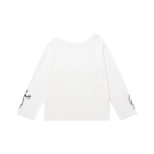 White Cotton Comfortable Off-Shoulder Long Sleeves