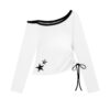 Black and White Classic Waist-Detail Long Sleeves