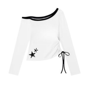Black and White Classic Waist-Detail Long Sleeves