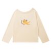 Yellow Dog Print Off-Shoulder Long Sleeves