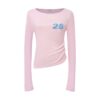 Slim Fit Minimalist Comfortable Pink Long Sleeves