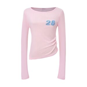 Slim Fit Minimalist Comfortable Pink Long Sleeves